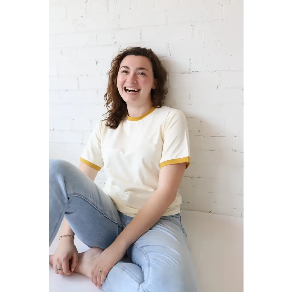 Classic Women's Ringer Tee in Mustard