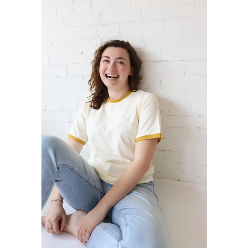 Classic Women's Ringer Tee in Mustard