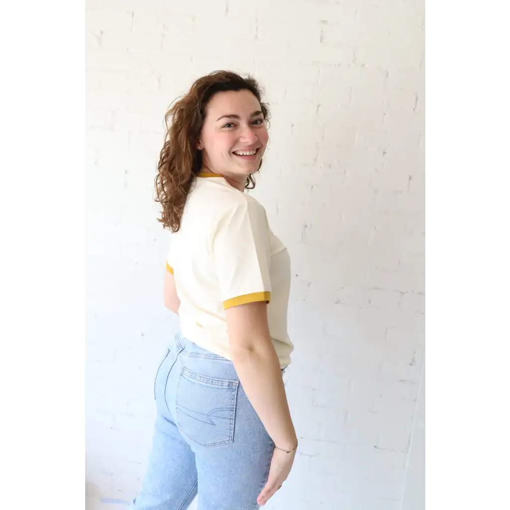 Classic Women's Ringer Tee in Mustard